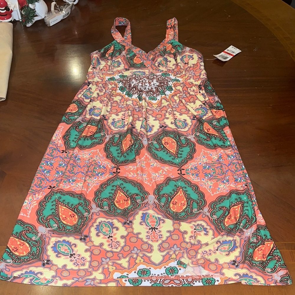 X small Inc colorful summer mini dress NWT